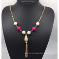 Bunte Perlen Perlen Pullover Halskette (XJW13761)